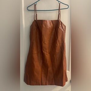 Bardot Croc Mini Dress In Tan Croc Size 10 (NWT)